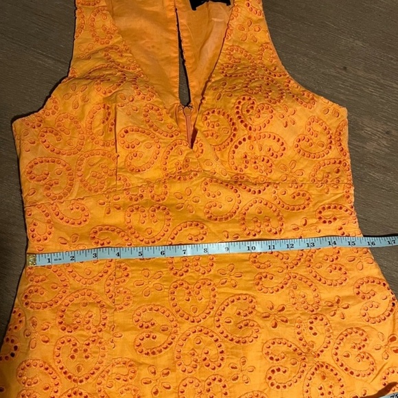 MINKPINK Huxton Mini Cotton Orange Dress with Eyelet Detailed Women’s Size L NWT - Picture 3 of 4